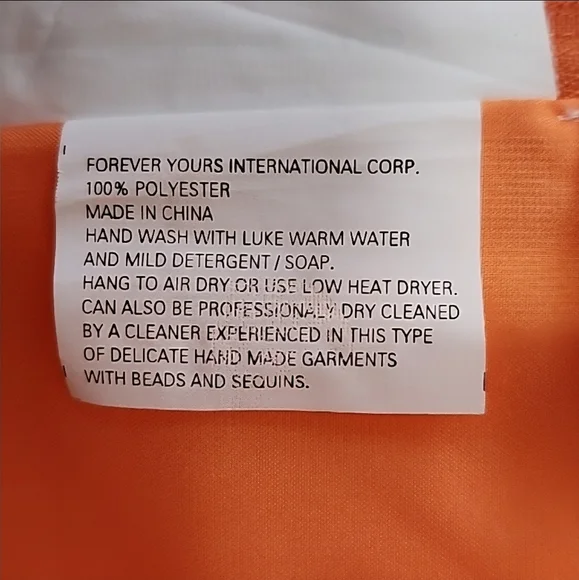 Expressions Dress Strapless Chiffon Overlay Maxi Orange Size 8 - Picture 15 of 17